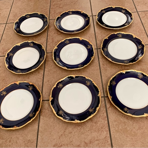 Vintage Reichenbach Echt Kobalt Blue/gold Plates Germany - Picture 15 of 15